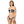 Laden Sie das Bild in den Galerie-Viewer, Frau im schwarz gepunkteten Bandeau Bikini, von vorne