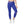 Laden Sie das Bild in den Galerie-Viewer, Beinansicht einer Frau in dehnbaren Joga Leggings in Farbe Blau mit kunstvollem Blumen-Aufdruck