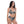 Laden Sie das Bild in den Galerie-Viewer, Frau im schwarz-weissen Bikini mit Kunstdruck von vorne