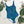 Laden Sie das Bild in den Galerie-Viewer, blauer Badeanzug mit Kunstdruck Muster April Blue