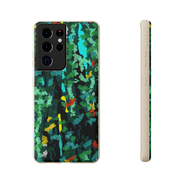 Smartphone case, biodegradable, Abstract Green