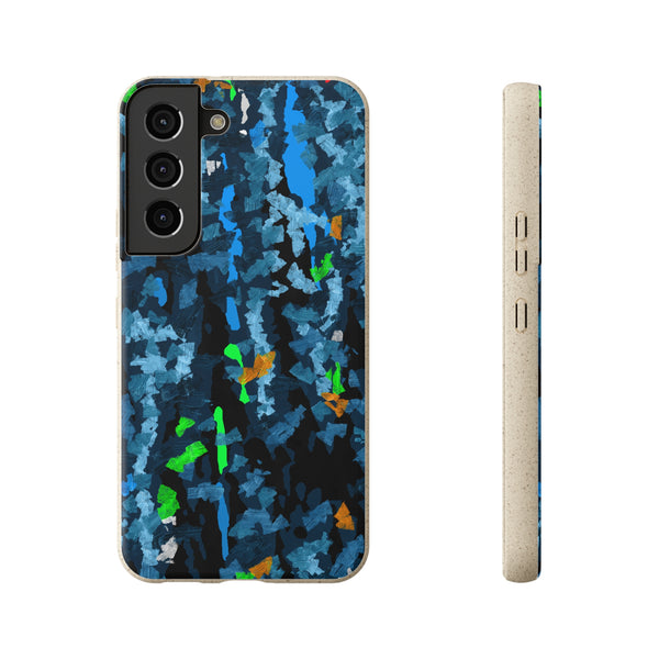 Smartphone case, biodegradable, Abstract Blue