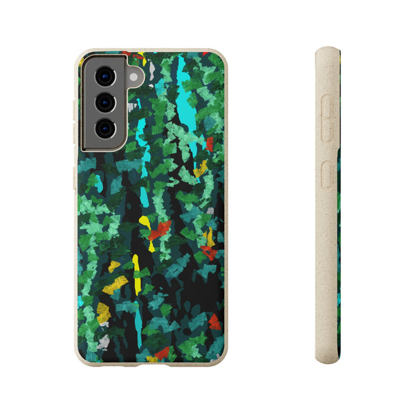 Smartphone case, biodegradable, Abstract Green