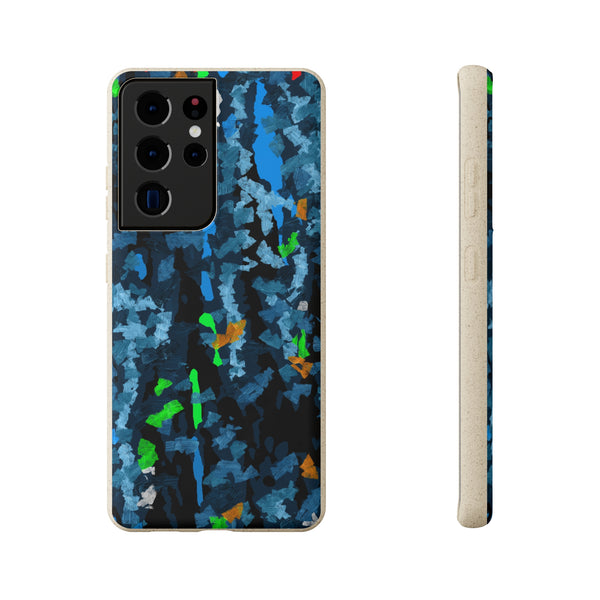 Smartphone case, biodegradable, Abstract Blue