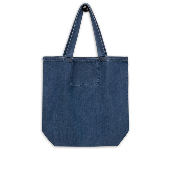 Blue Denim Tote Bag, Rückansicht, hängend