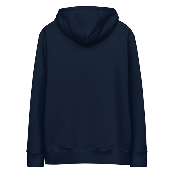 Kapuzenpullover in Farbe Navy, flach von hinten
